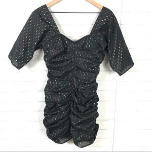 NEW Lovers + Friends REVOLVE Metallic Ruched Dress